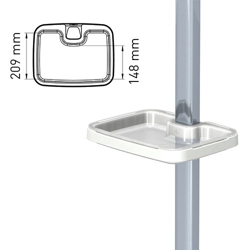 Shallow tray and handle for the roll stand elo-cart from iTD