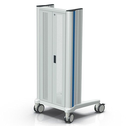 Perforierte Ruecktuer fuer den medizinischen Geraetewagen compact-cart von iTD