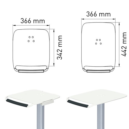 Center shelf, small and large for the roll stand elo-cart from iTD