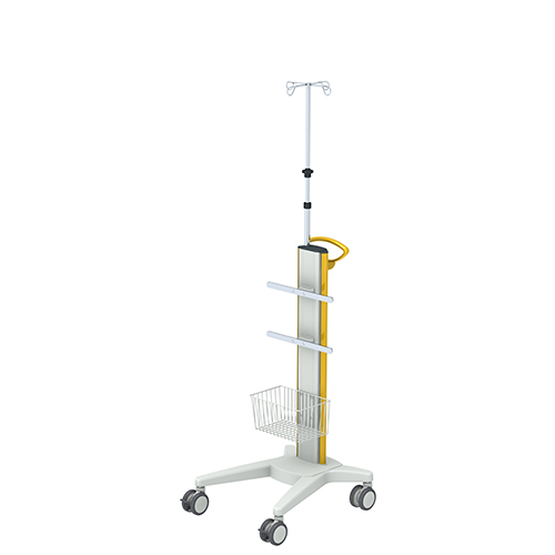 Medizinischer Geraetewagen vexio-cart mit Schubfach und Infusionsstativ von iTD