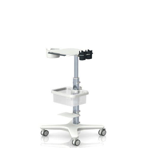 Medizinischer Rollstand elo-cart mit Ablageboden und Korb von iTD