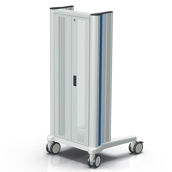 Perforated rear door for the compact-cart medical cart from iTD