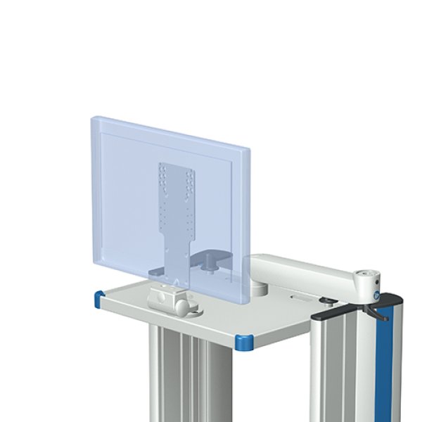 Medical mounting arm flexion-port on medical cart runner from iTD